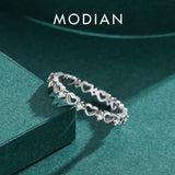 925 Silver Heat to Heart Stackable Ring Romantic Women's Ring