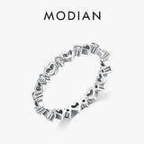 925 Silver Heat to Heart Stackable Ring Romantic Women's Ring