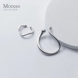 925 Silver Lines Clip Earrings No Piercing Jewelry