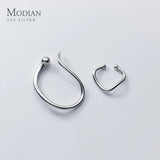 925 Silver Lines Clip Earrings No Piercing Jewelry