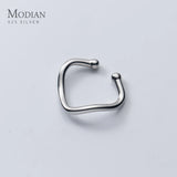 925 Silver Lines Clip Earrings No Piercing Jewelry