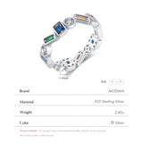 925 Silver Irregular Stackable Zirconia Party Ring for Women