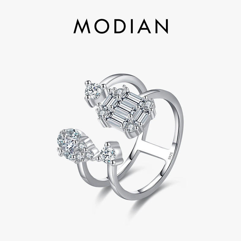 925 Sterling Silver CZ Opening Ring Classic Water Drop Rings For Women