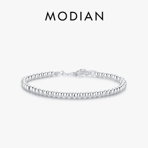 925 Silver Minimalist 3MM Beads Bracelets Fine Jewelry Women Accessories