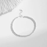 925 Silver Minimalist 3MM Beads Bracelets Fine Jewelry Women Accessories