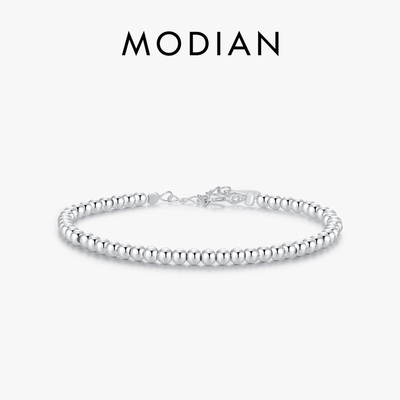 925 Silver Minimalist 3MM Beads Bracelets Fine Jewelry Women Accessories