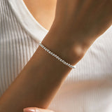 925 Silver Minimalist 3MM Beads Bracelets Fine Jewelry Women Accessories