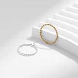 925 Silver Twisted Stackable Finger Ring Thin Rings Women Jewelry