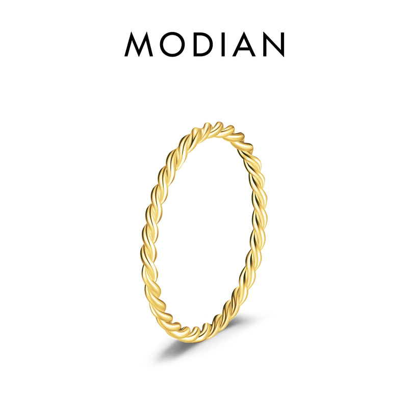 925 Silver Twisted Stackable Finger Ring Thin Rings Women Jewelry