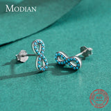 925 Silver Turquoise Stud Earrings Infinite Love Jewelry Gift