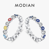 925 Silver Enamel Eyes Stackable Rings Women Girls Jewelry
