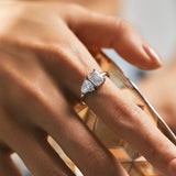 925 Silver Sparkle Clear CZ Female Ring Wedding Jewelry