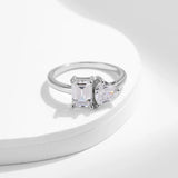 925 Silver Sparkle Clear CZ Female Ring Wedding Jewelry