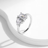 925 Silver Sparkle Clear CZ Female Ring Wedding Jewelry