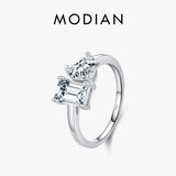 925 Silver Sparkle Clear CZ Female Ring Wedding Jewelry