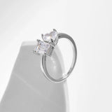 925 Silver Sparkle Clear CZ Female Ring Wedding Jewelry