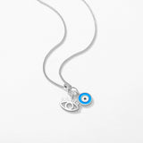 925 Silver Sexy Eyelash Hamsa Turquoise Pendant Eye Necklace