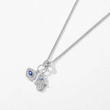 925 Silver Sexy Eyelash Hamsa Turquoise Pendant Eye Necklace