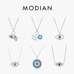 925 Silver Sexy Eyelash Hamsa Turquoise Pendant Eye Necklace