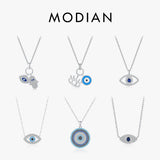 925 Silver Sexy Eyelash Hamsa Turquoise Pendant Eye Necklace