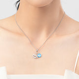 925 Silver Sexy Eyelash Hamsa Turquoise Pendant Eye Necklace