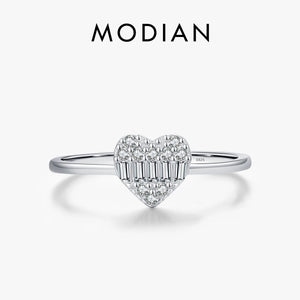 925 Silver Heart Zirconia Ring Platinum Plated