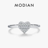925 Silver Heart Zirconia Ring Platinum Plated