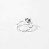 925 Silver Heart Zirconia Ring Platinum Plated
