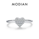 925 Silver Heart Zirconia Ring Platinum Plated