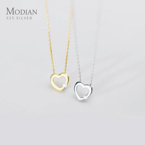 925 Silver Zircon Hearts Pendant Necklace for Women