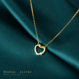 925 Silver Zircon Hearts Pendant Necklace for Women