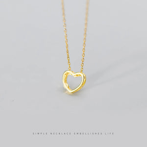 925 Silver Zircon Hearts Pendant Necklace for Women