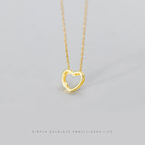925 Silver Zircon Hearts Pendant Necklace for Women