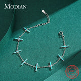 925 Silver Turquoise Charm Link Bracelet Vintage Jewelry Pulseira