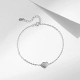 925 Silver Hearts Chain Bracelet Platinum Plated Women Jewelry