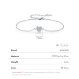 925 Silver Hearts Chain Bracelet Platinum Plated Women Jewelry
