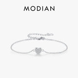 925 Silver Hearts Chain Bracelet Platinum Plated Women Jewelry