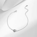 925 Silver Hearts Chain Bracelet Platinum Plated Women Jewelry