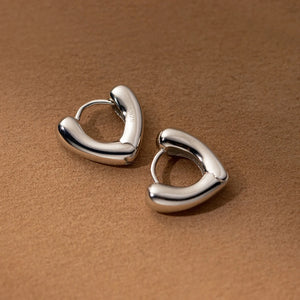 925 Silver Hearts Hoop Earrings Fine Jewelry