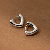 925 Silver Hearts Hoop Earrings Fine Jewelry