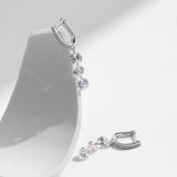 925 Sterling Silver Clear CZ Dangle Earrings Classic Drop for Women