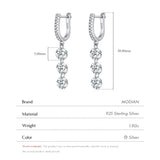 925 Sterling Silver Clear CZ Dangle Earrings Classic Drop for Women