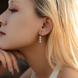 925 Sterling Silver Clear CZ Dangle Earrings Classic Drop for Women