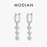 925 Sterling Silver Clear CZ Dangle Earrings Classic Drop for Women