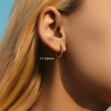 925 Silver Sparkling Hoops Earrings Platinum Plated Texture Buckles Jewelry