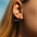 925 Silver Sparkling Hoops Earrings Platinum Plated Texture Buckles Jewelry