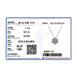 925 Silver Flower Pendant Necklace Drop Zirconia Wedding Jewelry