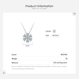 925 Silver Flower Pendant Necklace Drop Zirconia Wedding Jewelry