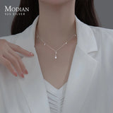 925 Silver CZ Water Drop Necklace Chain for Women Wedding Jewelry