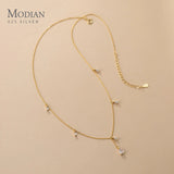 925 Silver CZ Water Drop Necklace Chain for Women Wedding Jewelry